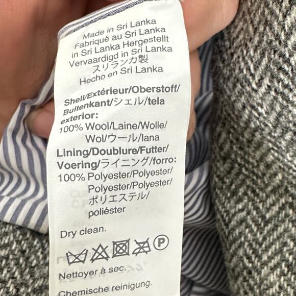 J. CREW Sommerset Blazer Graphite English Wool Herringbone Gray Sz 8 $368 {I51} - Picture 7 of 8